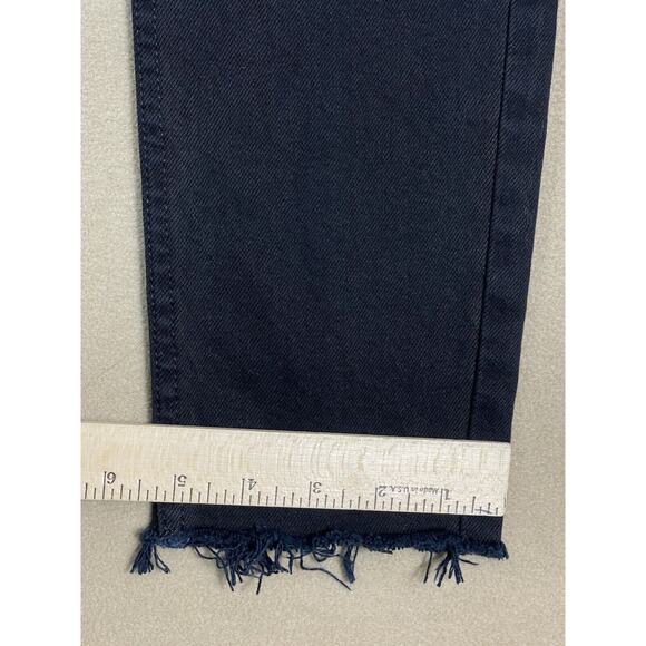 RE/DONE Originals Jeans Womens 26 Black High Rise Ankle Crop Raw Hem Button Fly - Picture 8 of 14